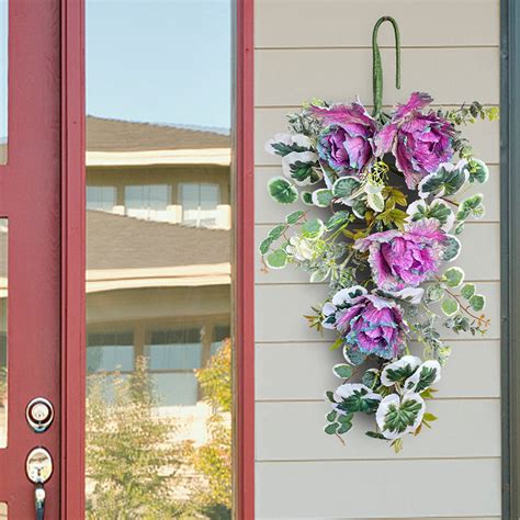 Naittoop Clearance Spring Wreath Door Hanging Simulation Flowers