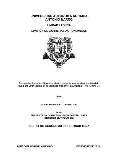 Comportamiento de diferentes clones sobre la producción y calidad de