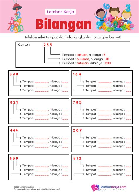 Nilai Tempat Bilangan Lengkap Dengan Contoh Soal Kelas 1 Sd Tema 3 Subtema 2 Rainy Weathers