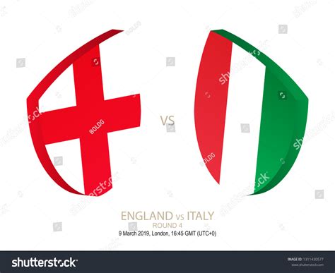 England Vs Italy 2019 Rugby Competition Stock Vector (Royalty Free ...