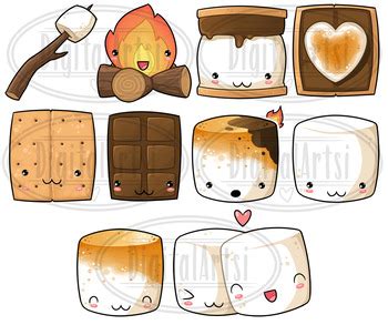 Kawaii Smores Clipart By Digitalartsi Teachers Pay Teachers