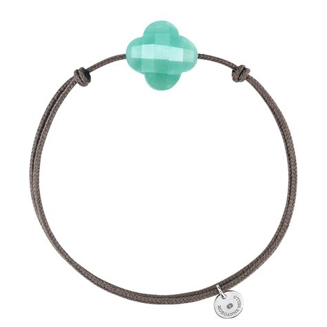 Bracelet cordon trèfle Amazonite