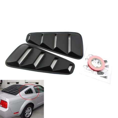 SET SIDE QUARTER Window Louver Cover Scoop Matte Black For Ford Mustang