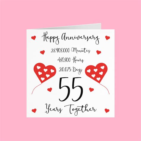 55th Wedding Anniversary Card 55 Years Together Happy Etsy