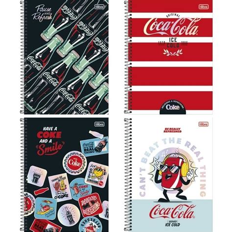 Caderno Espiral Univ Capa Dura X F Coca Cola Tilibra Shopee Brasil