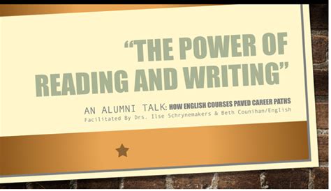 “the Power Of Reading And Writing How English Courses Paved Career Paths” A Tlh Alumni Talk