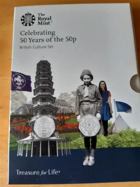 ROYAL MINT 50 Years Of The 50p Coin Culture Set Kew Gardens 2019 100