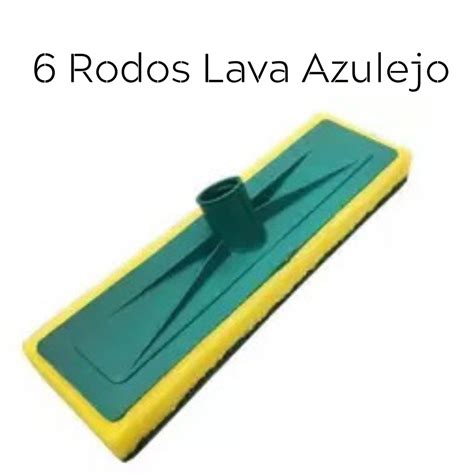 Rodo Lava Azulejo Kit 6 Para Casa Lava Piso E Azulejo Esponja Sem Cabo