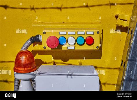 Industrial Button Board Switches Stock Photo Alamy