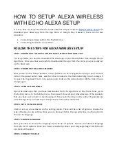 How to setup alexa wireless with echo alexa setup