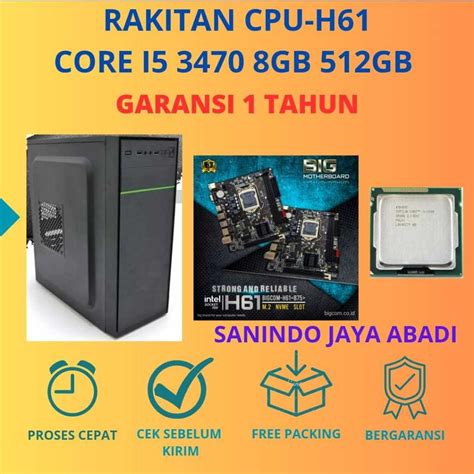 Jual Pc Rakitan Cpu Rakitan H Core I Ram Gb Hdd Gb Siap