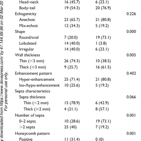 Parameters Of Lesions Observed By Contrast Enhanced Ultrasonography