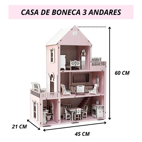 Casa Casinha De Boneca Mdf Miniaturas Rack P Celular Rosa Perli