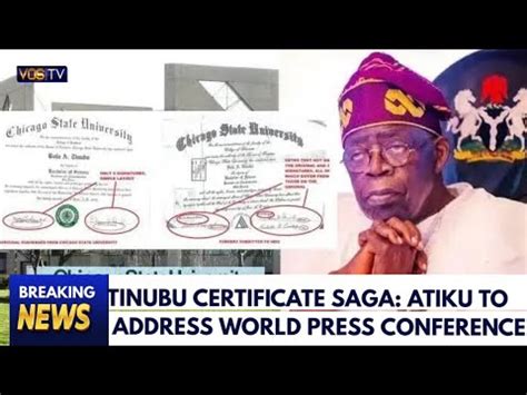 President Tinubu Chicago Certificate Saga Atiku Holds Press