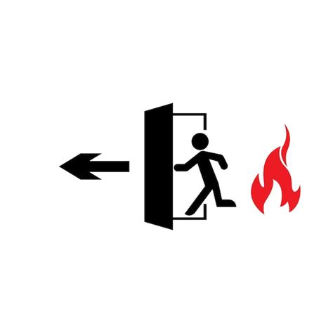 Premium Vector | Fire exit symbol vector