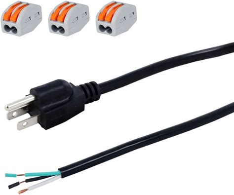 Cable de alimentación Pigtail 16 AWG 3 Clavijas 12 pies Extremo Abierto