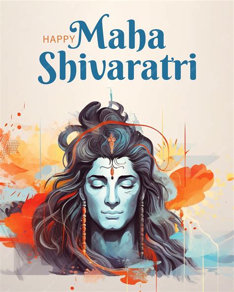 Diseño De Póster De Maha Shivratri Editable Con Ilustración Del Señor