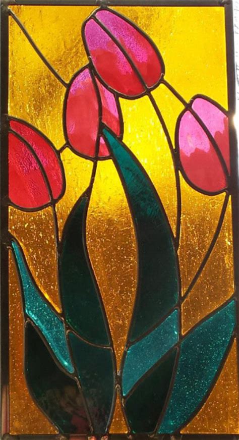 Tulips Panel Mclean Stained Glass Studios