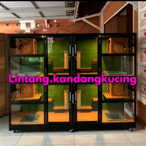 Jual Custom Kandang Rumah Kucing Tingkat Besar Alumunium Pintu