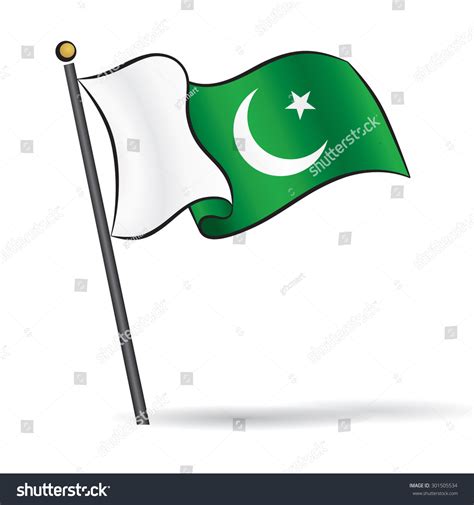 Pakistani Flag Waving On Wind Vector Stock Vector Shutterstock