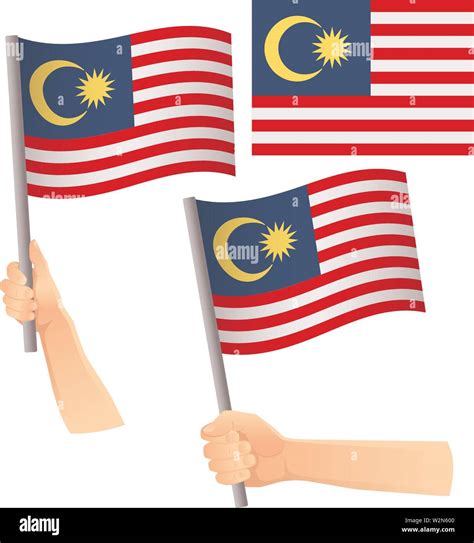 Malaysia Flag In Hand Patriotic Background National Flag Of Malaysia