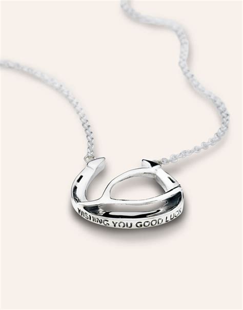 Wishing You Good Luck Large Pendant Necklace In Sterling Silver Sr
