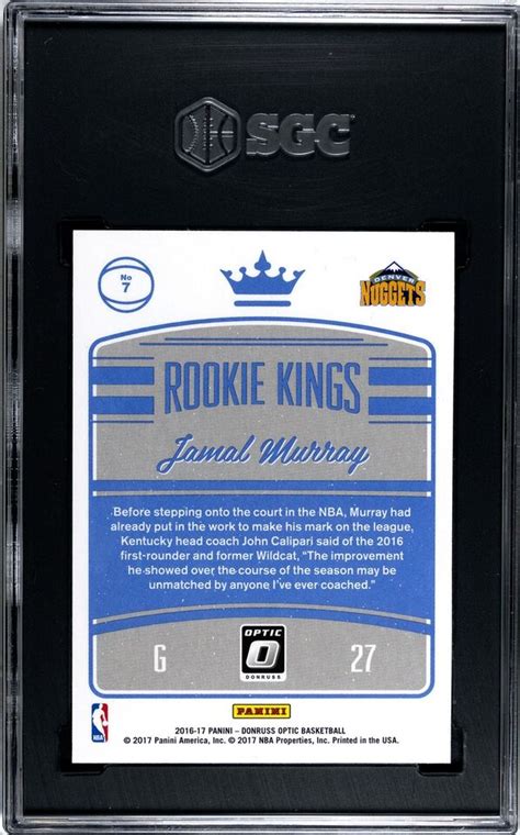 JAMAL MURRAY Nuggets 2016 17 Donruss Optic Rookie Kings 7 Rookie RC