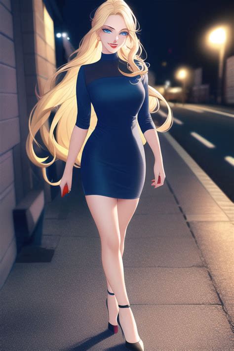 Long Blonde Hair Blue Eyes Wearing Tight Blue Sh By Varm209 On Deviantart