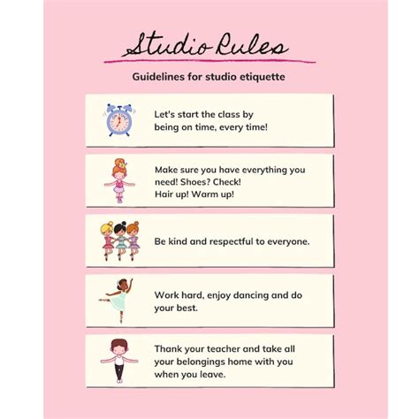 Dance Class Rules Poster - Etsy