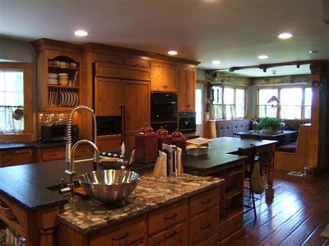 Raw Wood Beam Rustic Kitchen New York By Millwork Designs Corp