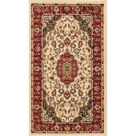 Well Woven Barclay Medallion Kashan Ivory 2 Ft X 4 Ft Traditional Area Rug 541023 The Home Depot