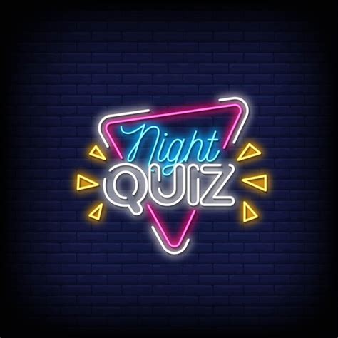 Premium Vector Quiz Night Neon Signs Style Text Vector