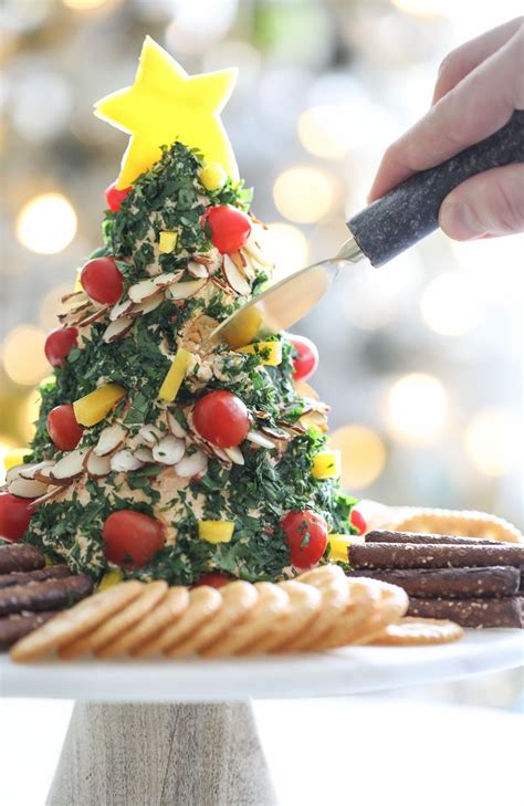 A Festive Christmas Tree Cheese Ball Appetizer Recipe | Recipe | Christmas appetizers, Christmas ...