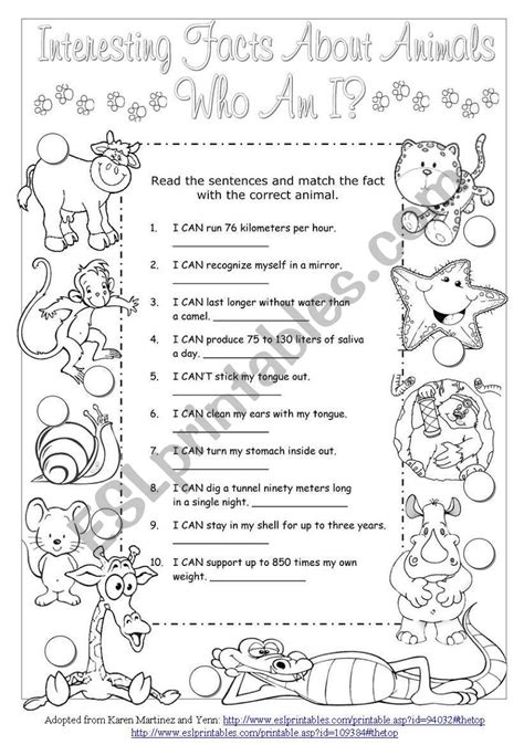 Interesting Facts About Animals - ESL worksheet by Alenka