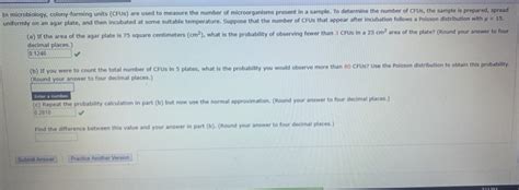 Solved In Microbiology Colony Forming Units CFUS Are Used Chegg