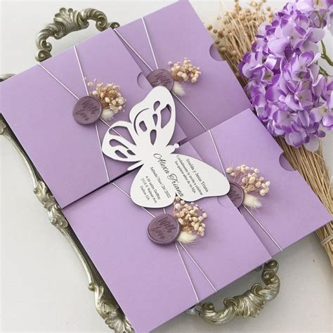 Acrylic Quinceñera Invitation Butterfly Quinceñera Invite Etsy