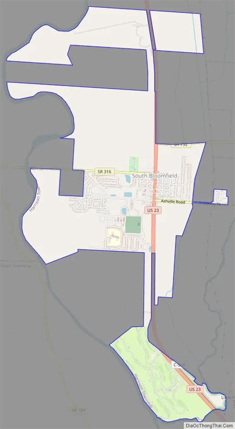 Map of South Bloomfield village