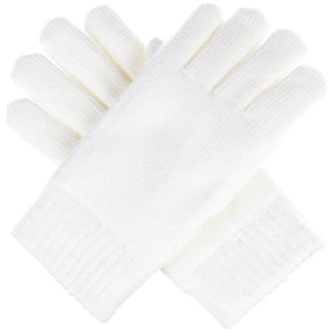 Women's Toasty Warm Plush Fleece Lined Knit Winter Gloves (White ...