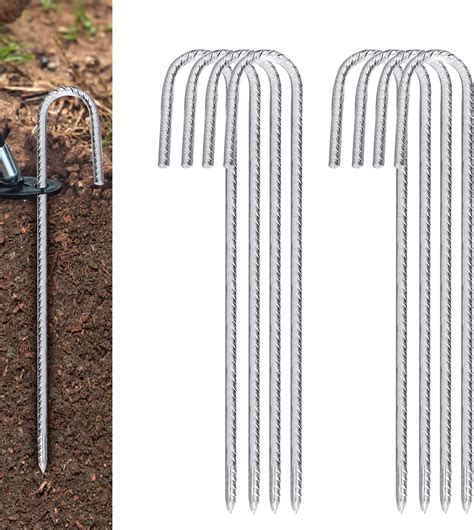 Urban Deco 17 Inch 8 Pack Rebar Stakes J Hook Heavy Duty Galvanized