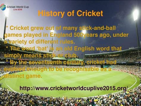 Ppt The Short Story Of Cricket Powerpoint Presentation Free Download