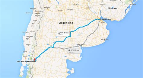 Driving Map Buenos Aires Bariloche Bariloche Patagonia Argentina