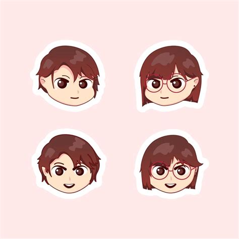 Cute illustration chibi anime cartoon boy girl happy smile face web ...