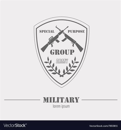 Military logo and badges graphic template Vector Image