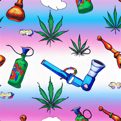 Cannabis Bong Wallpaper Pattern · Creative Fabrica