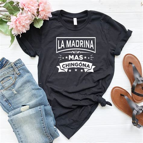 La Madrina Mas Chingona Funny Spanish Godmother Short Sleeve Etsy