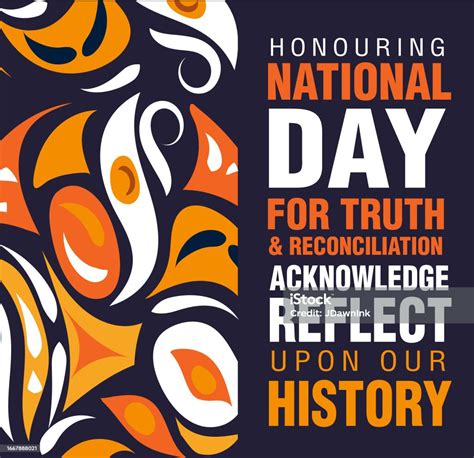 National Day For Truth And Reconciliation Banner Design Poster With Pattern Stock Illustration