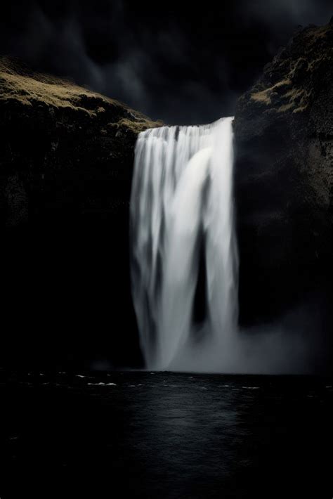 Waterfall outdoors nature night. | Premium Photo - rawpixel