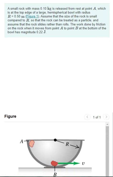 Solved A Small Rock With Mass 010 Kg Is Released From Rest