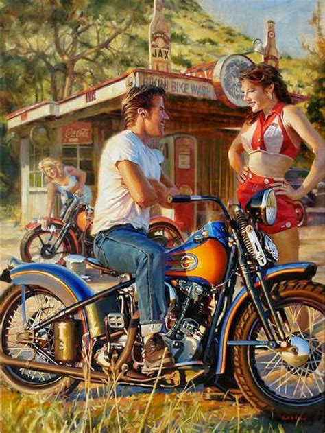 Vintage Sturgis Harley Davidson Fine Art By David Uhl Motos