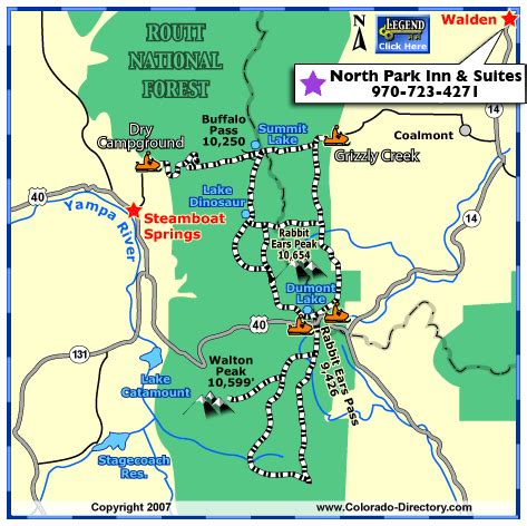 Steamboat Springs East Snowmobile Trails Map | Colorado Vacation Directory